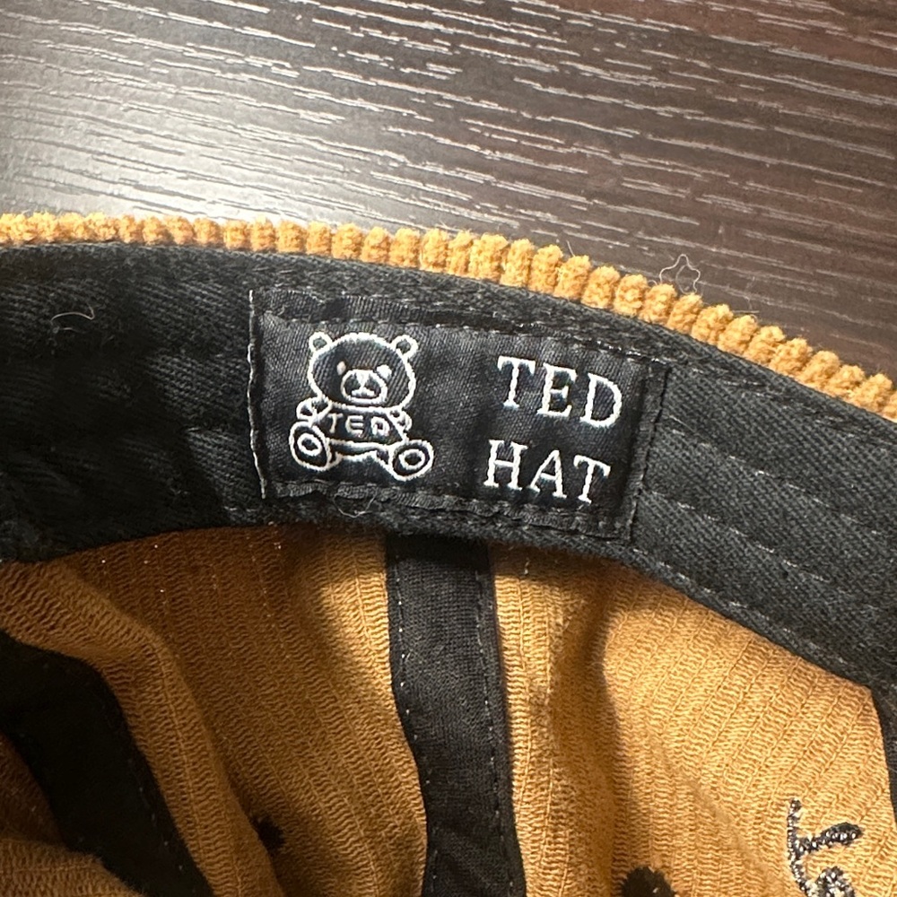 Teddy Fresh Tan and Black Corduroy Hat Vintage TF - Picture 3 of 3